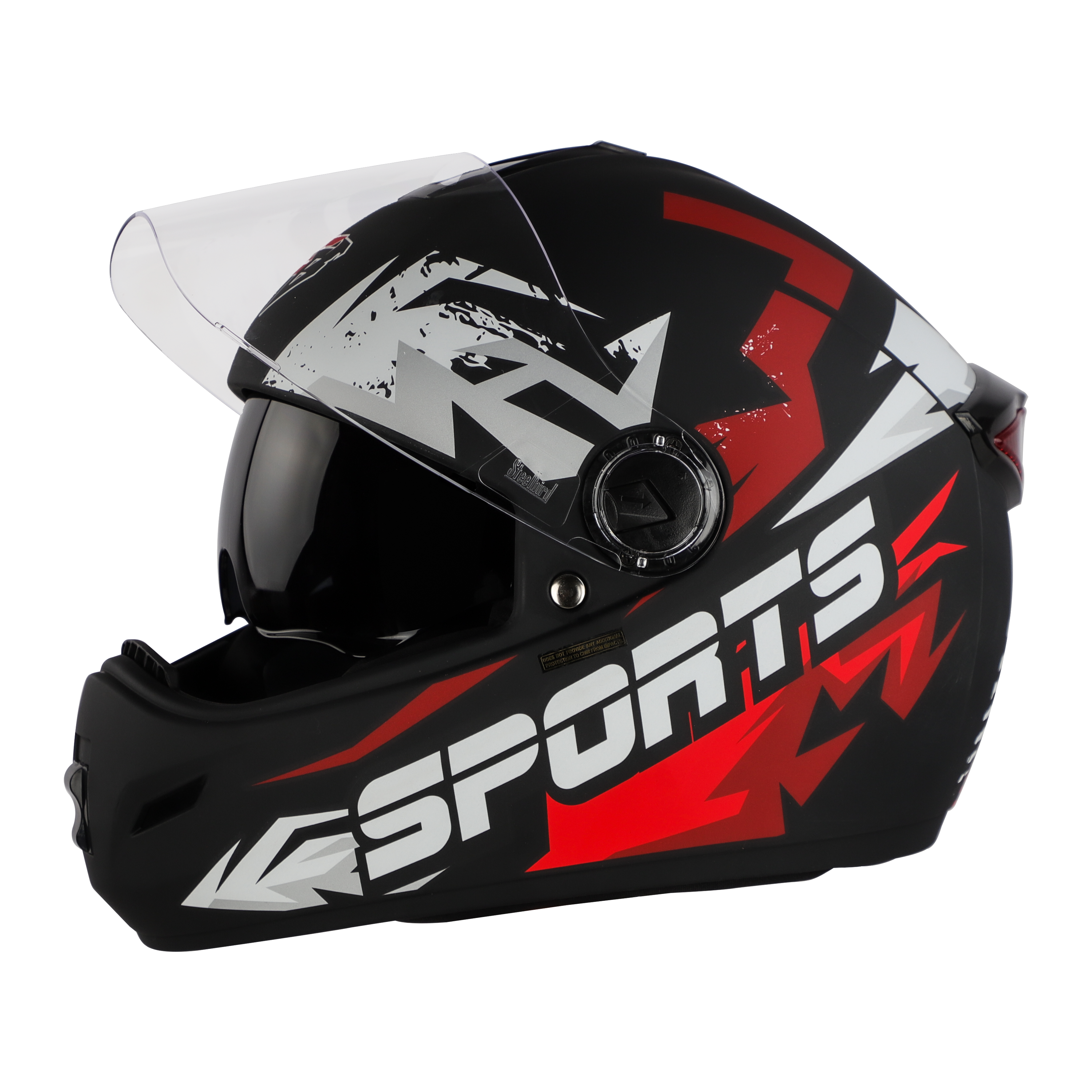 SBH-34 Sports Reflective Glossy Black With Red 